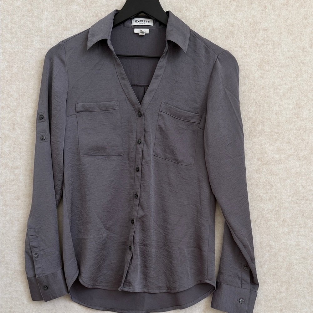 Charcoal Casual Button-Down Shirt